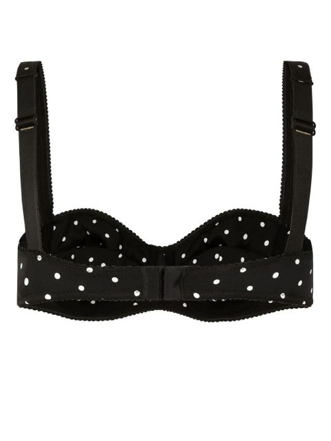 Dolce & Gabbana polka dot-print balconette bra - Black