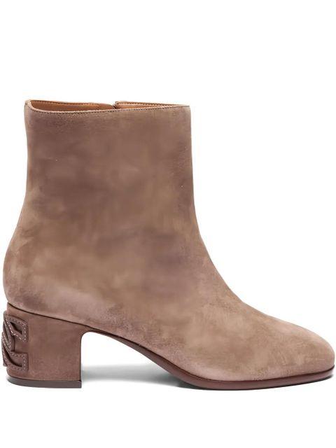 Casadei 50mm Muni block-heel suede boots - Brown - zdjęcie produktu nr 1