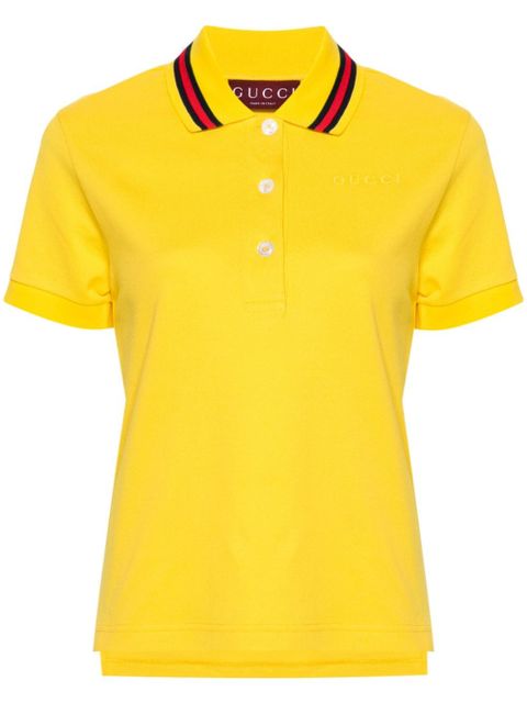 Gucci logo-embroidered polo shirt - Yellow