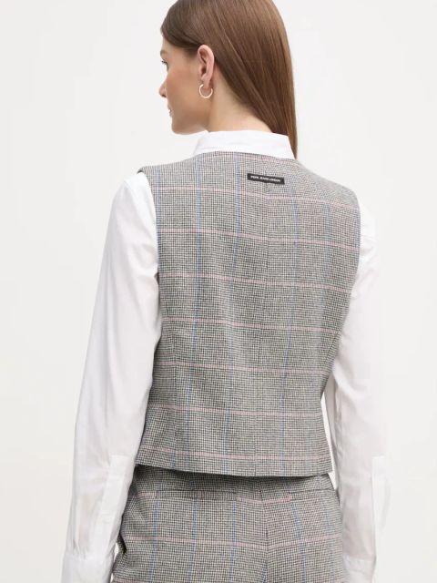 Pepe Jeans kamizelka wełniana FLORINA kolor szary jednorzędowa PL402520