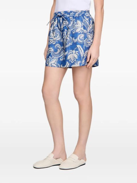 SANDRO floral paisley-print shorts - Blue