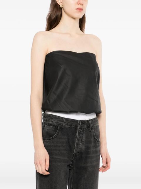 Alexander Wang leather strapless top - Black