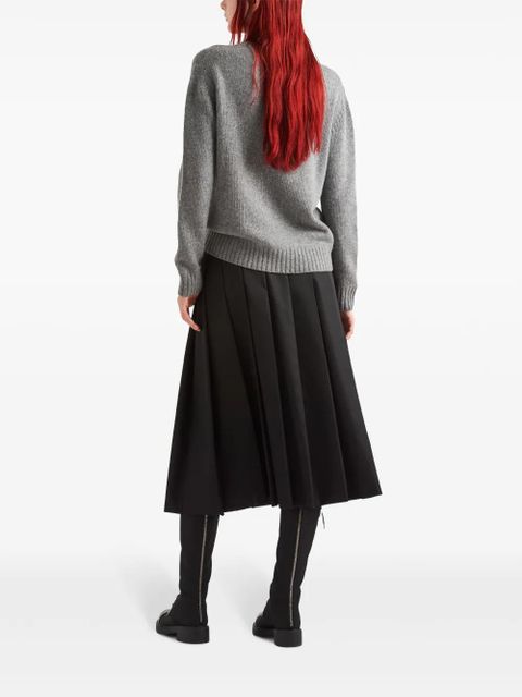 Prada logo-intarsia cashmere jumper - Grey