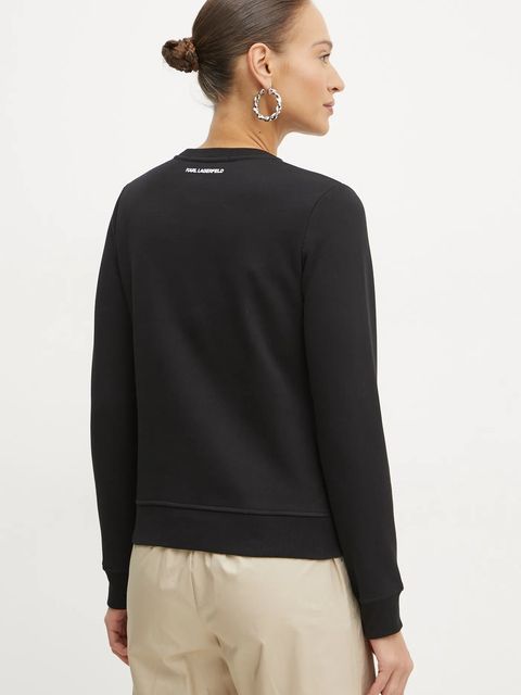 Karl Lagerfeld bluza damska kolor czarny z aplikacją A1W20053