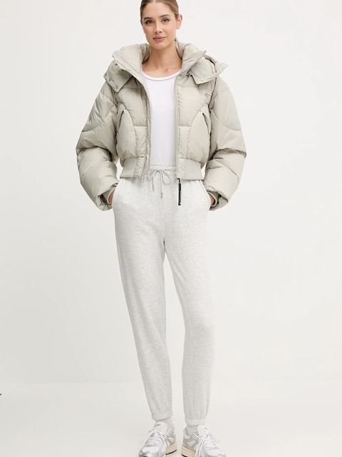 adidas by Stella McCartney kurtka ASMC Crop kolor beżowy zimowa oversize KA0645