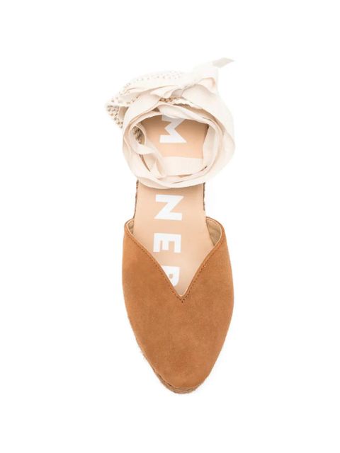 Manebi tie-detail almond-toe espadrilles - Brown