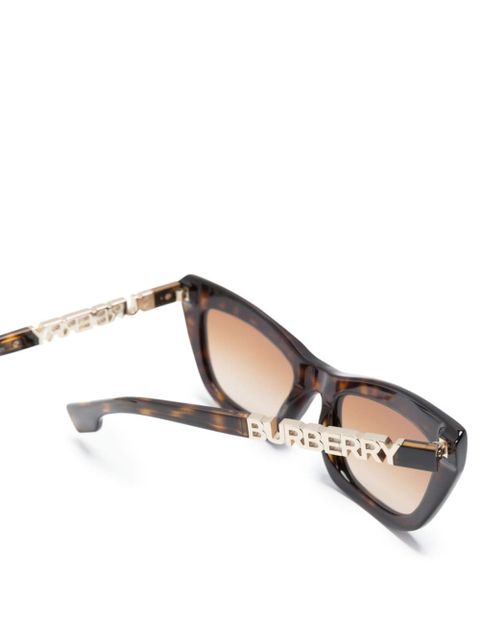 Burberry Eyewear logo lettering-plaque tinted sunglasses - Brown