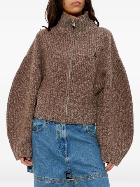 The Attico mélange-effect cardigan - Brown