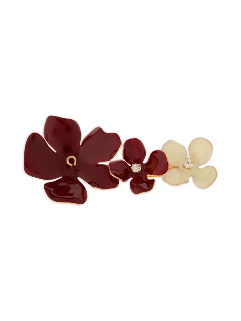 Marni crystal-embellished floral brooch - Red