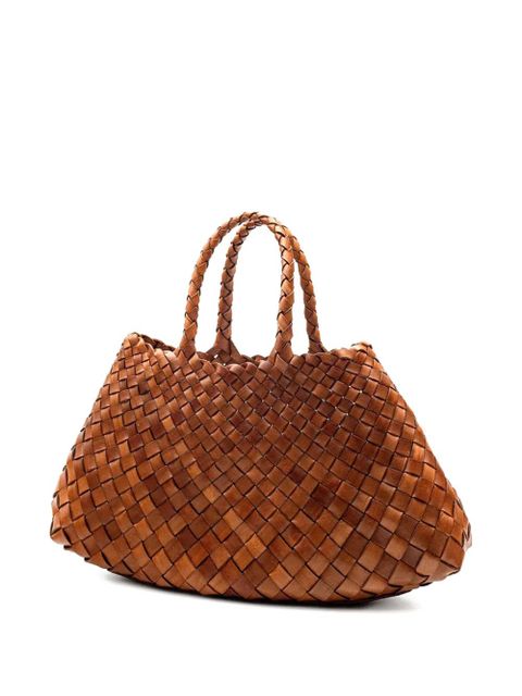 DRAGON DIFFUSION small Santa Croce woven tote bag - Brown - zdjęcie produktu nr 2