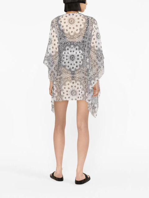 MC2 Saint Barth bandana-print semi-sheer kaftan - White