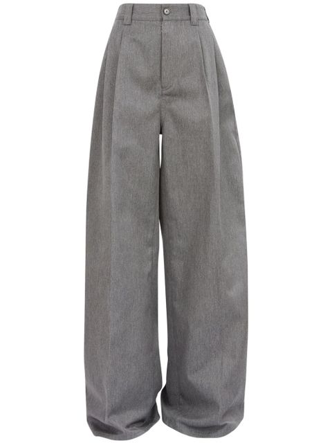 Maison Margiela pleat-detailed twill trousers - Grey - zdjęcie produktu nr 1