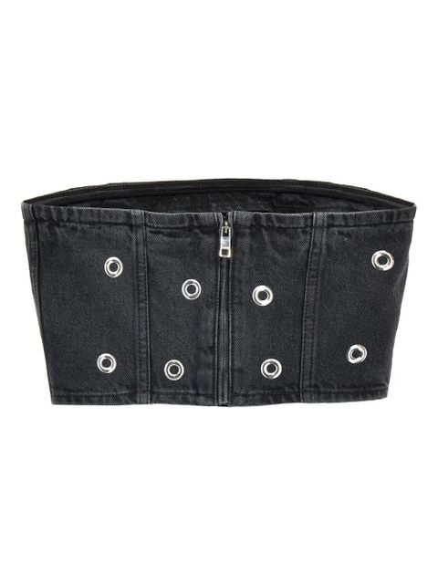 ROTATE BIRGER CHRISTENSEN studded denim top - Black - zdjęcie produktu nr 2