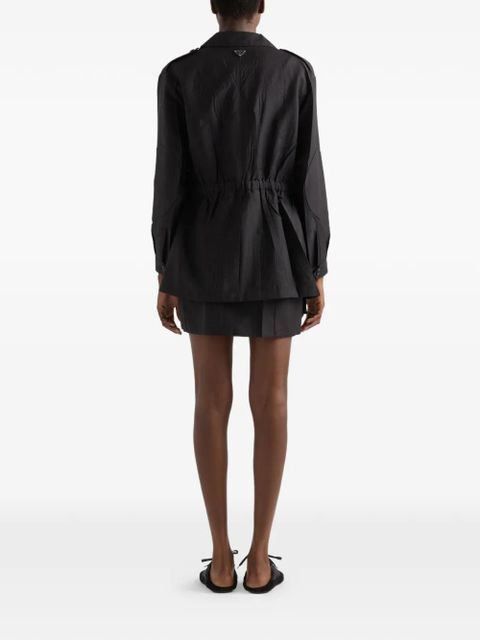 Prada flap-pocket drawstring mini skirt - Black