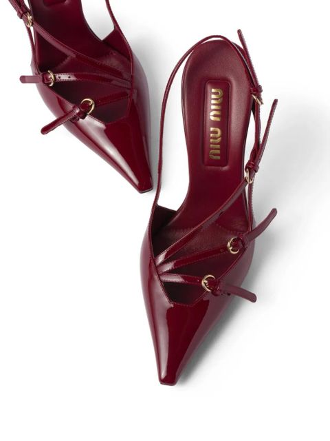 Miu Miu 105mm buckle-detail slingblack pumps - Red - zdjęcie produktu nr 2