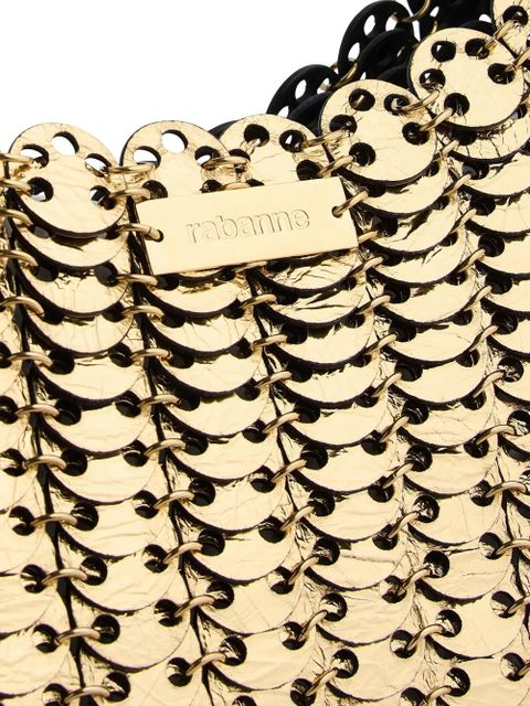 Rabanne Moon reversible leather shoulder bag - Black