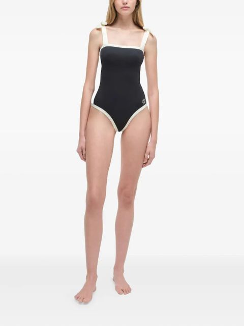 Simkhai colour-blocked tie-strap swimsuit - Black