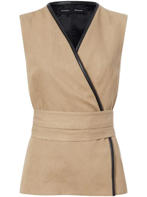 Proenza Schouler Elliot cotton-blend blouse - Neutrals - zdjęcie produktu nr 1