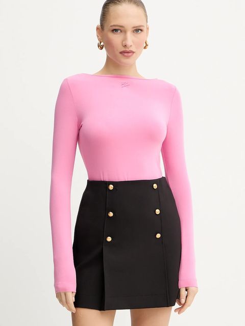 Karl Lagerfeld longsleeve kolor różowy A4W17045 - zdjęcie produktu nr 1