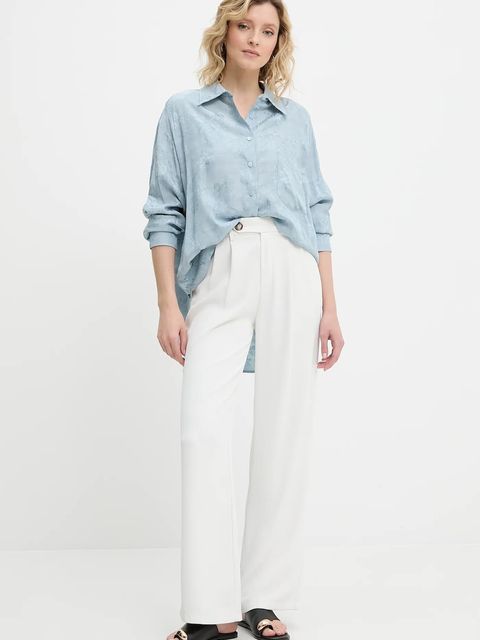 Answear.LAB koszula damska kolor niebieski relaxed z kołnierzykiem klasycznym - zdjęcie produktu nr 2