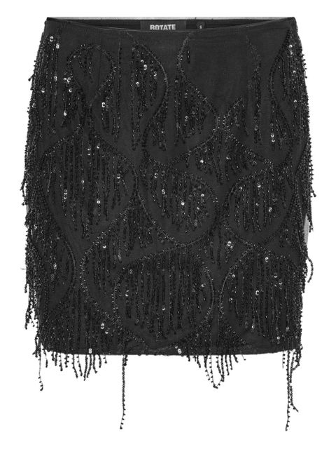 ROTATE BIRGER CHRISTENSEN sequin-embellished fringe skirt - Black - zdjęcie produktu nr 1