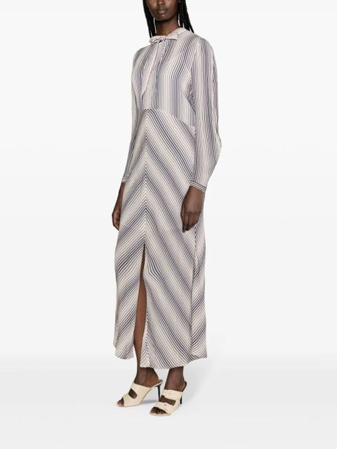 TWINSET striped V-neck shirtdress - Neutrals