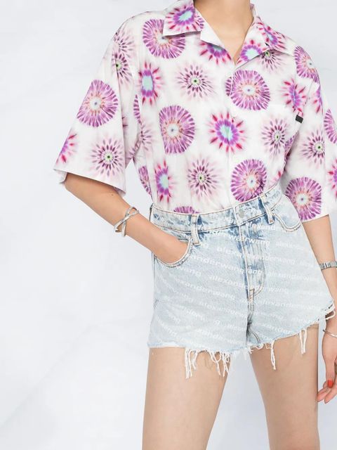 Alexander Wang Bite high-waisted denim shorts - Blue
