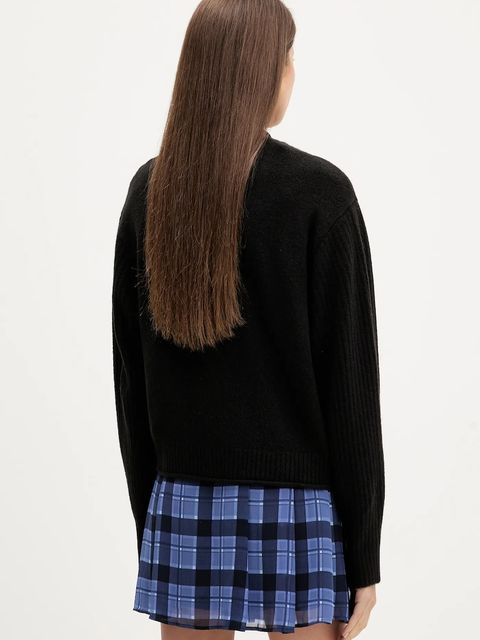 Tommy Jeans sweter z dodatkiem wełny damski kolor czarny lekki DW0DW21782