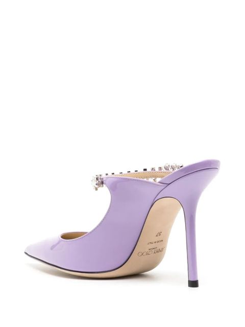 Jimmy Choo Bing 100mm crystal-embellished mules - Purple