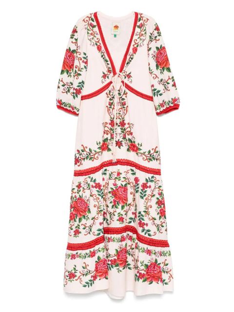 FARM Rio floral-jacquard maxi dress - Pink - zdjęcie produktu nr 1