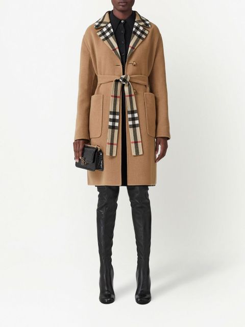 Burberry reversible check wool coat - Neutrals