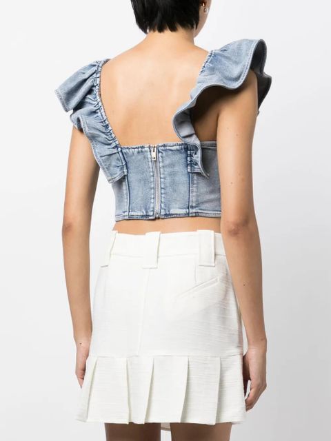 GANNI denim crop top - Blue