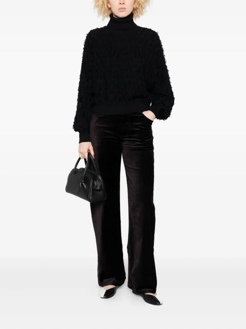 TWINSET roll-neck frayed-edge sweater - Black - zdjęcie produktu nr 2