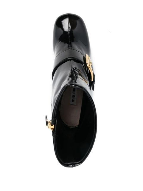 Miu Miu 70mm buckle-detail ankle boots - Black