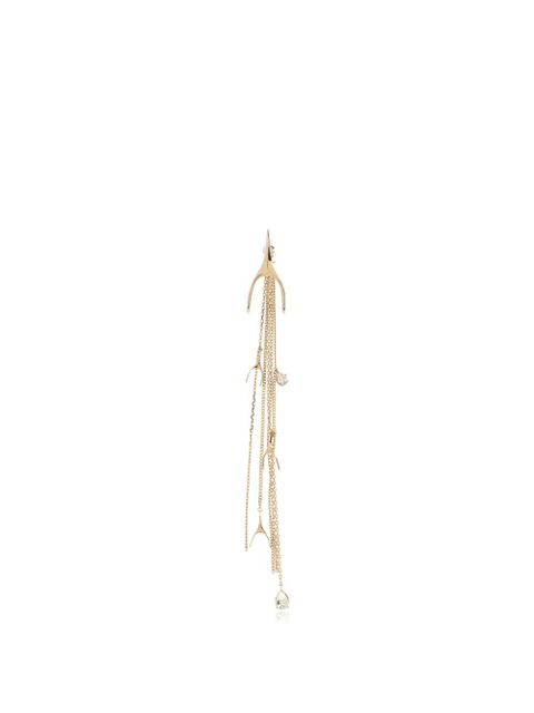 Alexander McQueen Wishbone crystal-embellished drop earrings - Gold