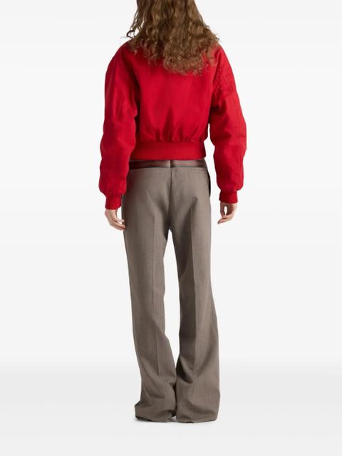 Prada Red denim bomber jacket