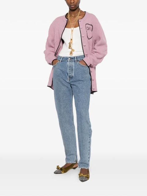 Chloé logo rib knit cardigan - Pink - zdjęcie produktu nr 2