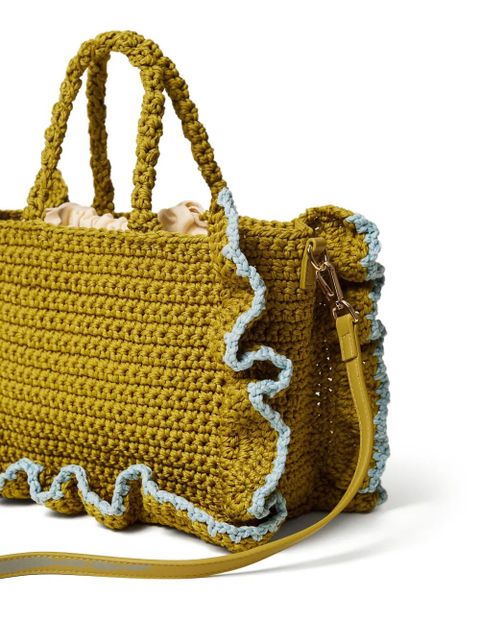TWINSET ruffled tote bag - Green