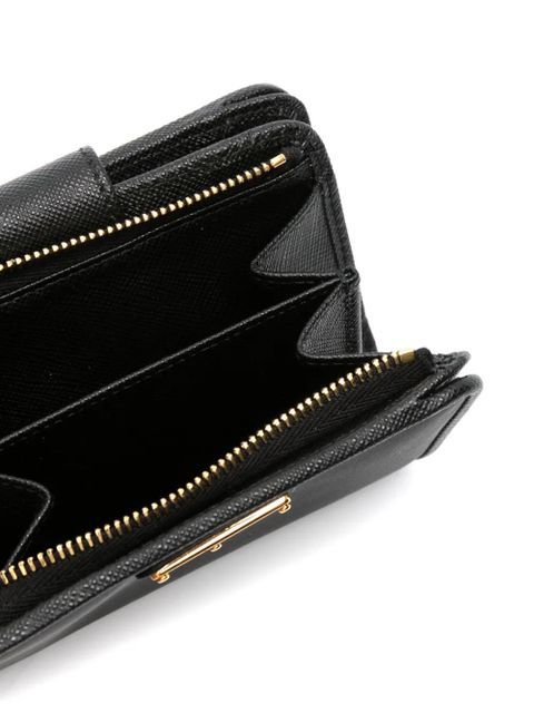 Prada enamel triangle-logo wallet - Black