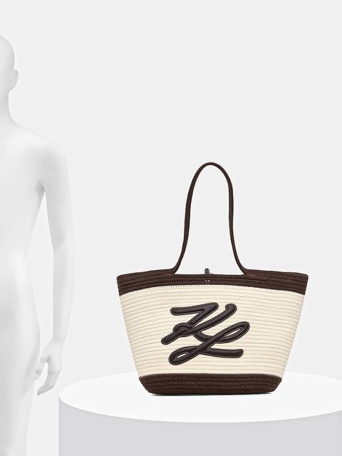Karl Lagerfeld torebka bawełniana K/AUTOGRAPH kolor beżowy B1W46080