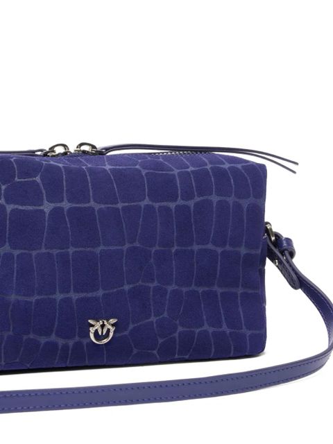 PINKO embossed logo shoulder bag - Blue