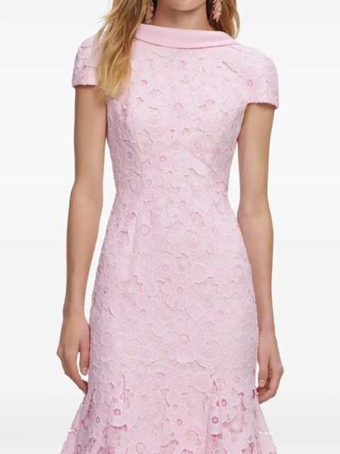 Self-Portrait floral lace midi dress - Pink