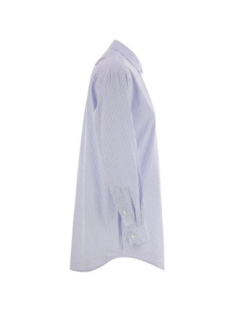 MC2 Saint Barth Brigitte oversized striped cotton shirt - Blue
