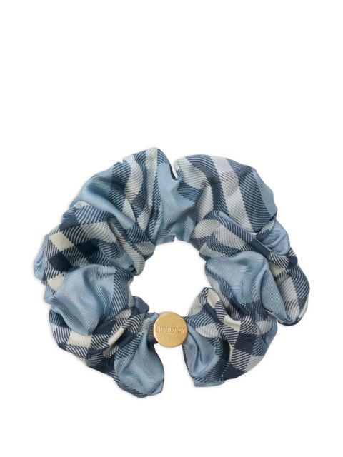 Burberry Check silk scrunchie - Blue - zdjęcie produktu nr 2