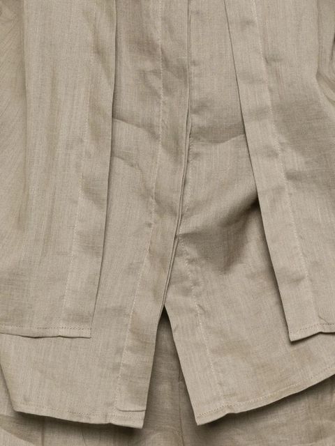 Eleh pleated layer shirt - Brown