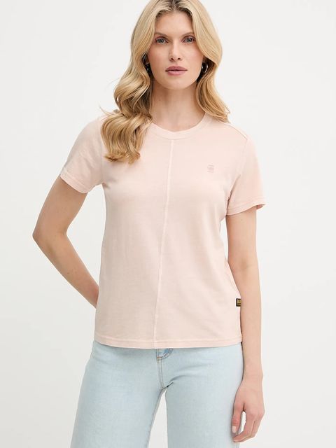 G-Star Raw t-shirt bawełniany damski kolor beżowy D24499-B059 - zdjęcie produktu nr 1