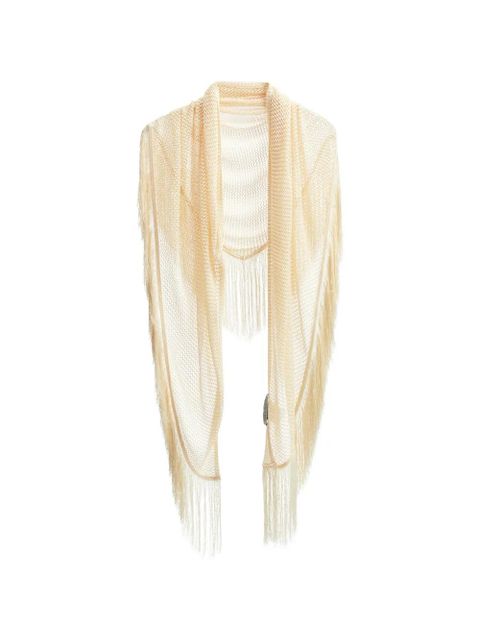 OUR LEGACY Triangolo fringed scarf - Neutrals - zdjęcie produktu nr 1