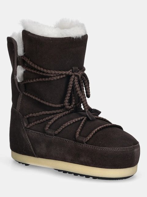 Moon Boot śniegowce zamszowe MB EVX BOOT SUEDE / SHEARLING kolor brązowy 80D1470050 M010 - zdjęcie produktu nr 1