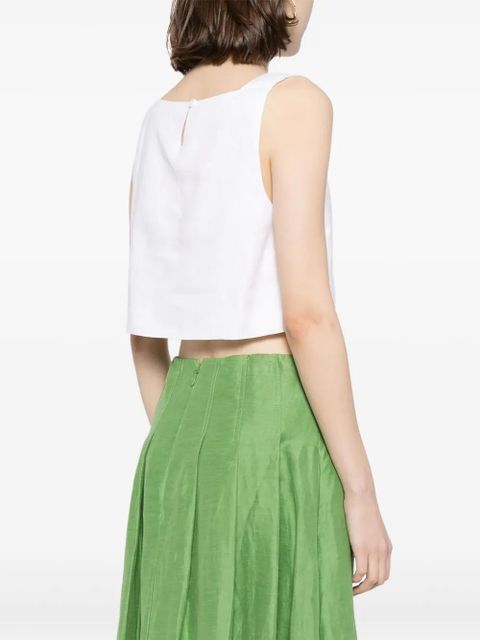 Reformation Saige linen crop top - White