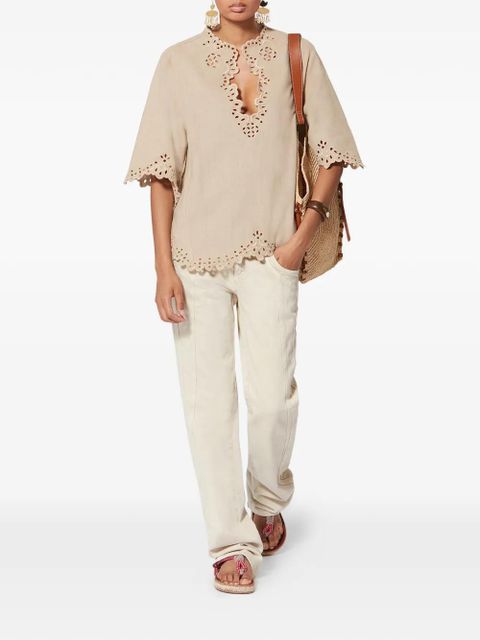 MARANT ÉTOILE Shana broderie anglaise T-shirt - Neutrals - zdjęcie produktu nr 2